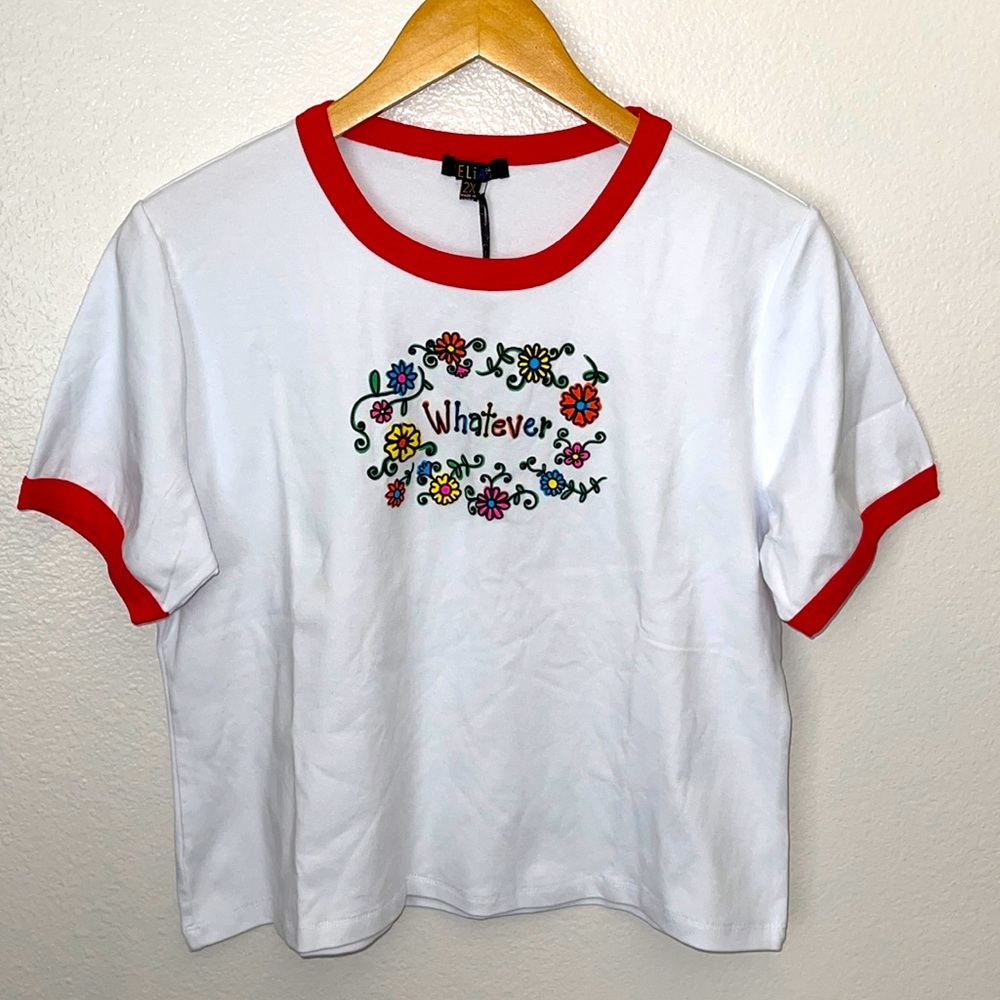 dELiA*s at Dolls Kill Cropped Ringer Graphic Tee - Women’s Plus Size 2X
